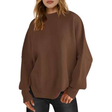 Stylish LOGENE Women's Oversized Batwing Knit Sweater