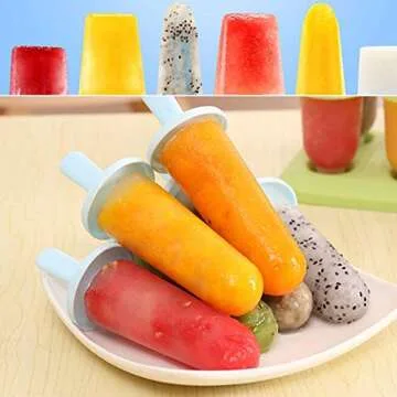 CHICHIC Popsicle Molds Ice Pop Makers Ice Pop Molds Ice Bar Maker Plastic Popsicle Mold, Kids Ice Cream Tray Holder Lolly Pops, Kitchen Supply(Mixed Large)