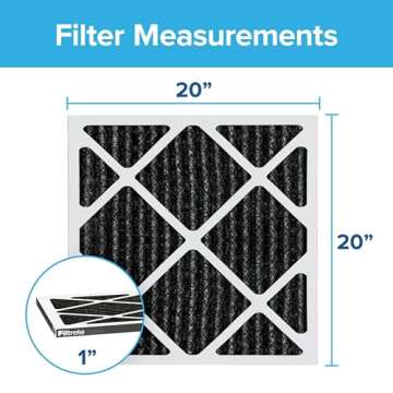 Filtrete 20x20x1 Air Filter, MPR 1200, MERV 11, Allergen Defense Odor Reduction 3-Month Pleated 1-In...