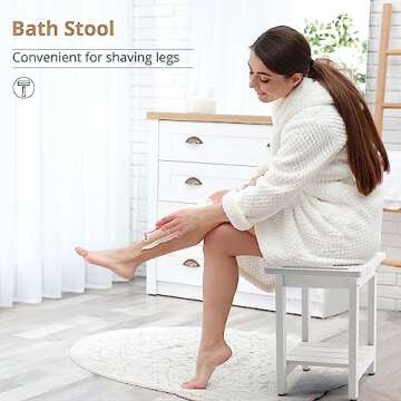 LUE BONA Waterproof Shower Bench for Indoor and Outdoor Use