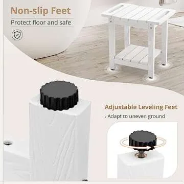 LUE BONA Waterproof Shower Bench for Indoor and Outdoor Use