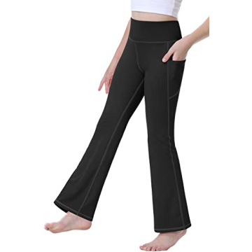 IUGA Girls High Waist Flare Leggings with Pockets