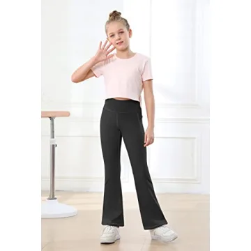 IUGA Girls High Waist Flare Leggings with Pockets
