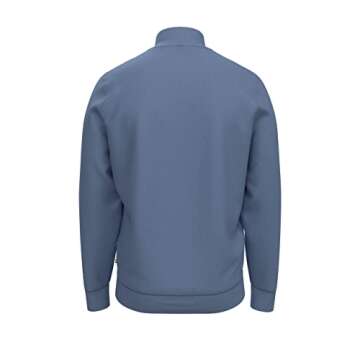 Tommy Hilfiger Mens Long Sleeve Fleece Quarter Zip Pullover Sweatshirt, Fleet Blue Heather, Large US