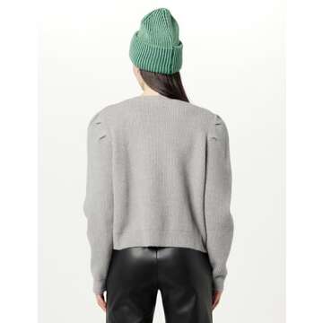 The Drop Women's Bliss Two-Tone Ribbed Beanie, Green, One Size