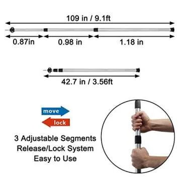 Sunnyglade Adjustable Tarp Poles for Camping & Hiking