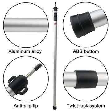 Sunnyglade Adjustable Tarp Poles for Camping & Hiking