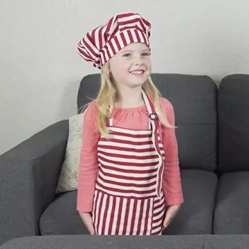 Dapper&Doll Kids Red Stripe Apron & Chef Hat Set