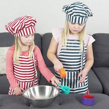 Dapper&Doll Kids Red Stripe Apron & Chef Hat Set