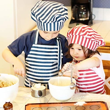 Dapper&Doll Kids Red Stripe Apron & Chef Hat Set