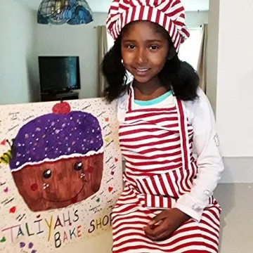 Dapper&Doll Kids Red Stripe Apron & Chef Hat Set