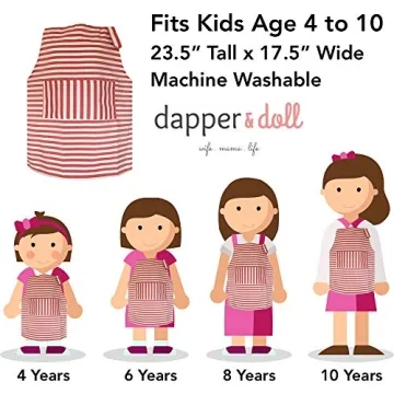 Dapper&Doll Kids Red Stripe Apron & Chef Hat Set