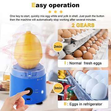 Saladulce Electric Egg Spinner: Egg Scrambler in Shell with Slicer for Easy Cooking