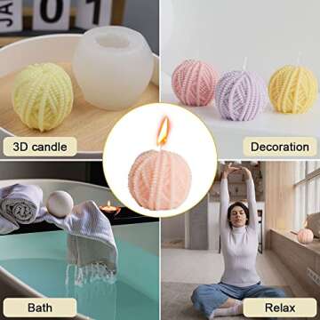 Verceco Silicone Candle Molds for DIY Crafts Pack of 3