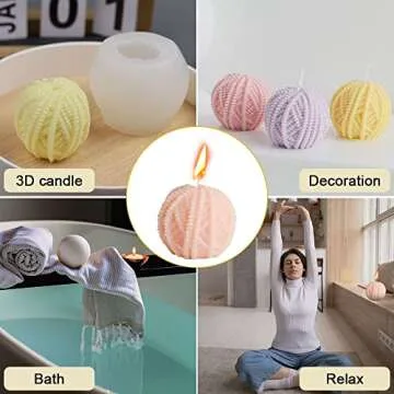 Verceco Silicone Candle Molds for DIY Crafts Pack of 3