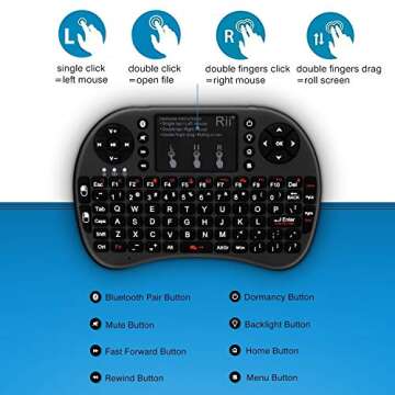 Rii i8 Mini Wireless Keyboard with Touchpad - Portable Control