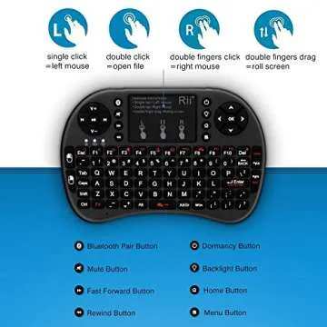 Rii i8 Mini Wireless Keyboard with Touchpad - Portable Control