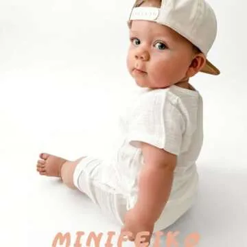 MINIFEIKO 12-18 Months Baby Boy Clothes Linen Summer Short Sleeve Shirt Shorts Outfit White