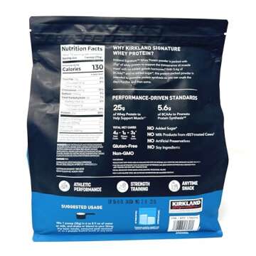 Kirkland Signature Whey 25g Protein,1g sugar,5.6g BCAAs,about 70 Servings Creamy Chocolate Flavorted