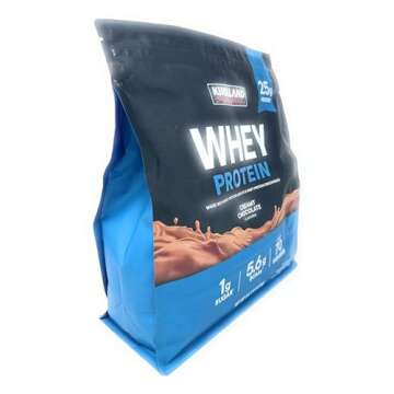 Kirkland Signature Whey 25g Protein,1g sugar,5.6g BCAAs,about 70 Servings Creamy Chocolate Flavorted