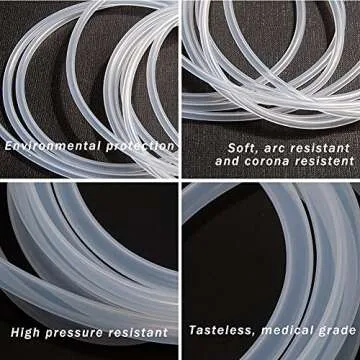 Quickun Silicone Tubing, 1/2" ID x 5/8" OD Food Grade Tubing High Temp Pure Flexible Silicone Hose Line Tube for Home Brewing, Wine Making, Beer Line, Kegerator, Aquaponics (9.84 Ft)