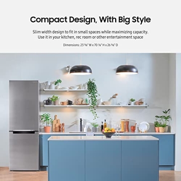 SAMSUNG 11.3 Cu Ft Bottom Freezer Refrigerator for Small Spaces