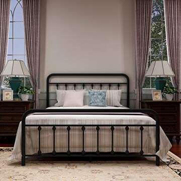 AUFANK Metal Bed Frame Full Size Stylish Durable Design