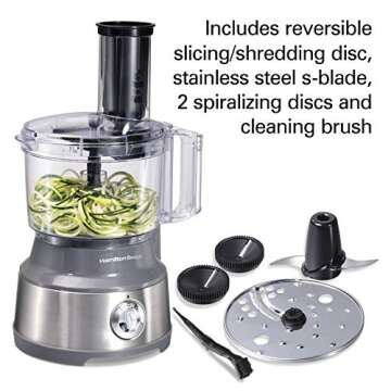 Hamilton Beach Food Processor & Vegetable Chopper for Slicing, Shredding, Mincing, and Puree, 10 Cup...