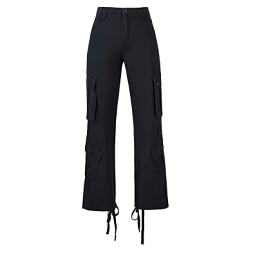 Women's High Waisted Cargo Jeans Y2K Streetwear Loose Fit