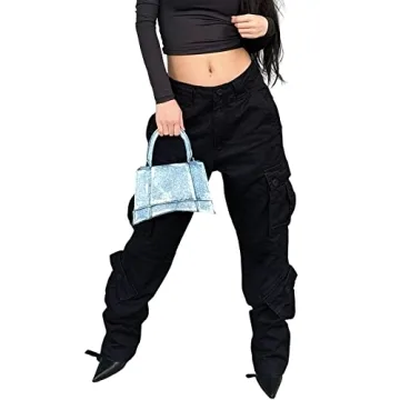 Women's High Waisted Cargo Jeans Y2K Streetwear Loose Fit