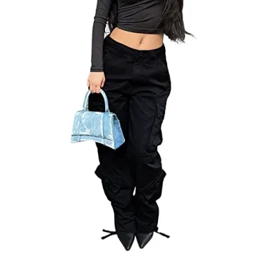 Women's High Waisted Cargo Jeans Y2K Streetwear Loose Fit