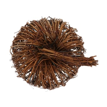 Natural Wicker Rattan Pumpkin Ornaments for Halloween & Fall Decor