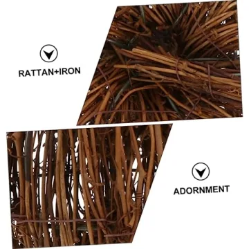 Wicker Rattan Pumpkin Ornaments Halloween Fall Thanksgiving Decor