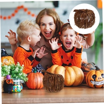 Wicker Rattan Pumpkin Ornaments Halloween Fall Thanksgiving Decor