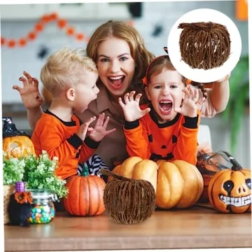 Wicker Rattan Pumpkin Ornaments Halloween Fall Thanksgiving Decor