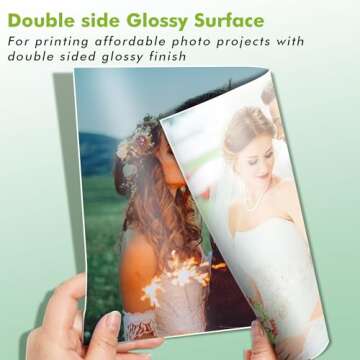 Koala Double Side Thin Glossy Photo Paper 8.5x11 Inches 120gsm 100 Sheets Compatible with Inkjet Printer and Dye Ink 32LB
