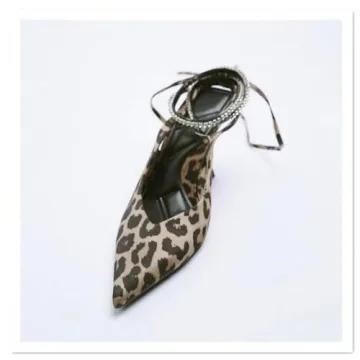 Women's Leopard Print High Heels Pumps Fashion Sandals