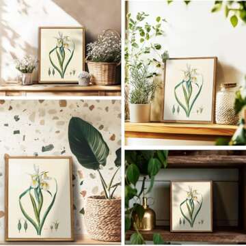 crmotu Iris Botanical Wall Art - Vibrant Flower Decor