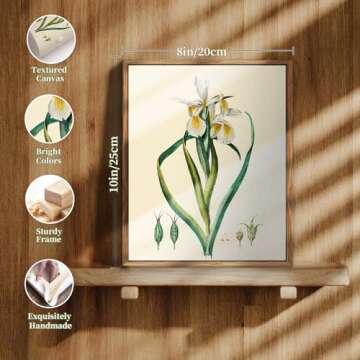 crmotu Iris Botanical Wall Art - Vibrant Flower Decor