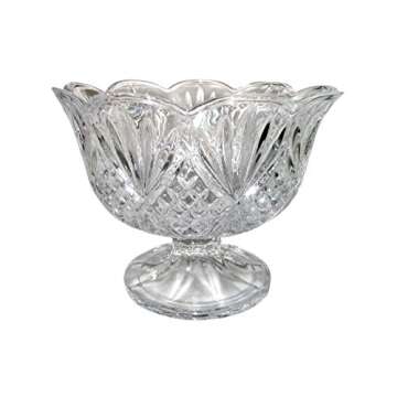 Elegant Large Crystal Punch Bowl, Premium Quality Serving Bowl, Centerpiece For Home, Office, Wedding Decor, Fruit, Snack, Dessert, Server