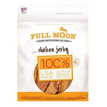Full Moon All Natural Human Grade Dog Treats - Chicken Jerky 24 Ounce (2 Packs)