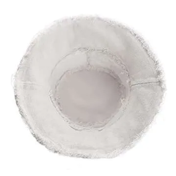 Womens Bucket-Hat Distressed Sun-Protection Washed-Cotton - Summer Wide Brim Beach Cap(7 1/8 Size) (White 01)