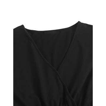 Chic SheIn Women's Summer V Neck Tassel Romper - Black