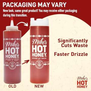 Mike's Hot Honey, America's #1 Brand of Hot Honey, Spicy Honey Infused with Chili Peppers, Gluten-Free, Paleo-Friendly, Sweet Heat, Perfect for Hot Sauce Lovers (24oz Chef’s Bottle, 1 Pack)