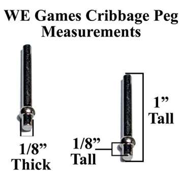 Travel-Friendly Wooden Cribbage Board with Metal Pegs