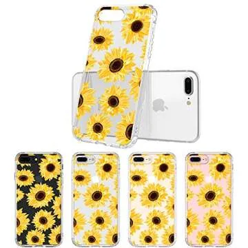 MOSNOVO Designed for iPhone 7 Plus Case/iPhone 8 Plus Case, [6.6 FT Military Grade Drop Protection] Clear Cover for iPhone 7 Plus/iPhone 8 Plus 6.5" - Sunflower