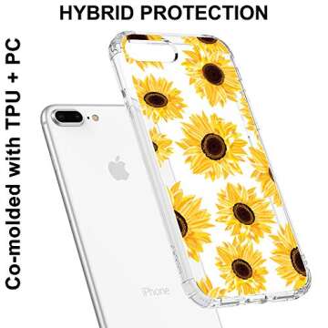 MOSNOVO Designed for iPhone 7 Plus Case/iPhone 8 Plus Case, [6.6 FT Military Grade Drop Protection] Clear Cover for iPhone 7 Plus/iPhone 8 Plus 6.5" - Sunflower