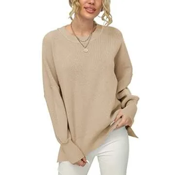 Chic LOGENE Women's Oversized Batwing Knit Sweater