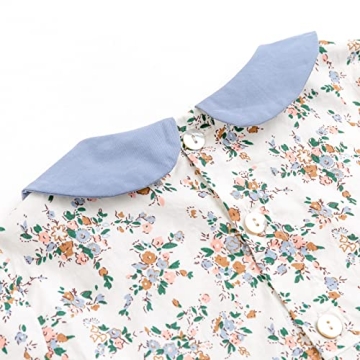 Curipeer Toddler Floral Blouse for Baby Girls in Cotton