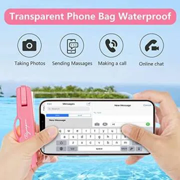 Rynapac Waterproof Phone Pouch Bag - 7.5in Water Proof Cell Phone Case for Beach Travel Must Haves, Waterproof Phone Holder with Lanyard for iPhone 16 15 Pro Max Galaxy S24 Pixel 7a, Cruise Essentials